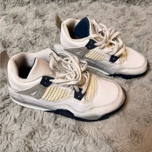 Jordan Kids White and Navy Sneakers